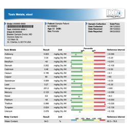 FECAL Toxic Metals Test