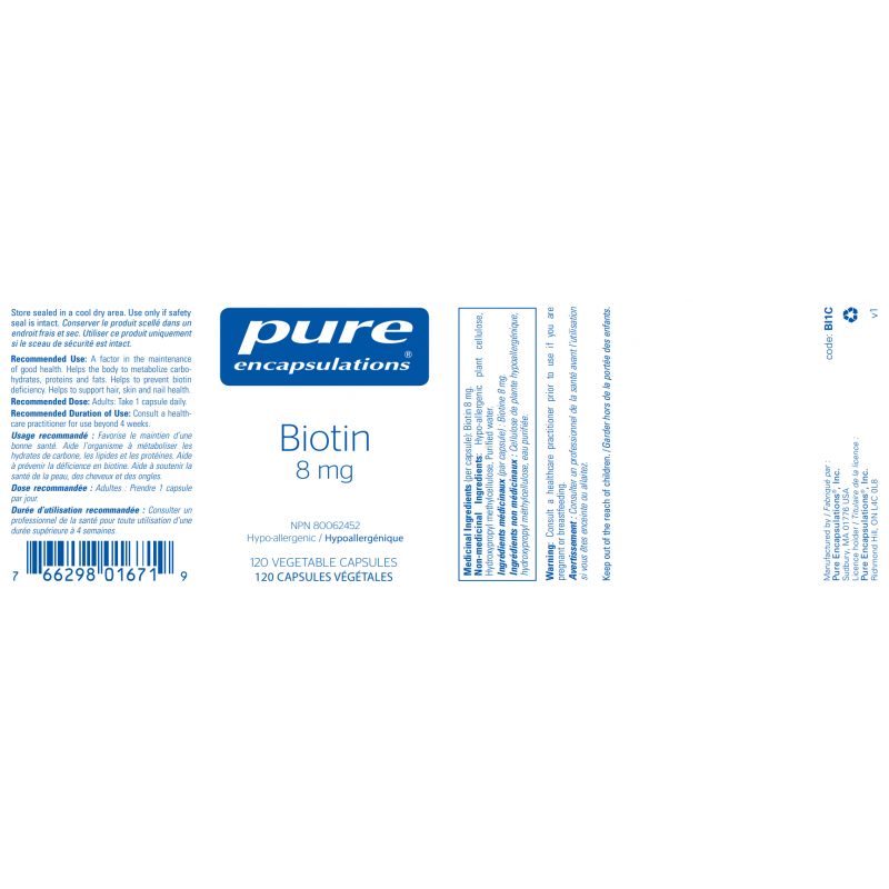 buy our Affordable vitamin Biotin 8 mg for a better health